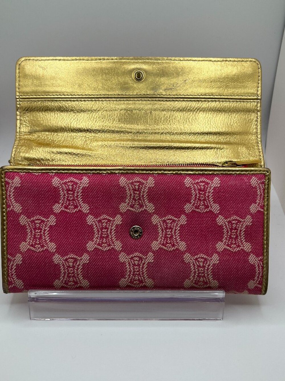 Vintage Celine Pink Denim Long Wallet - Picture 10 of 13